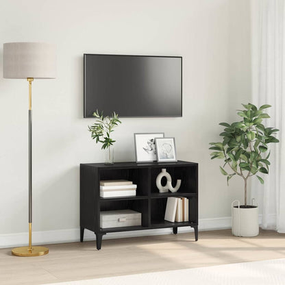 Sestava Tv Skříněk Nástěnný Černý Dřevěný Materiál
