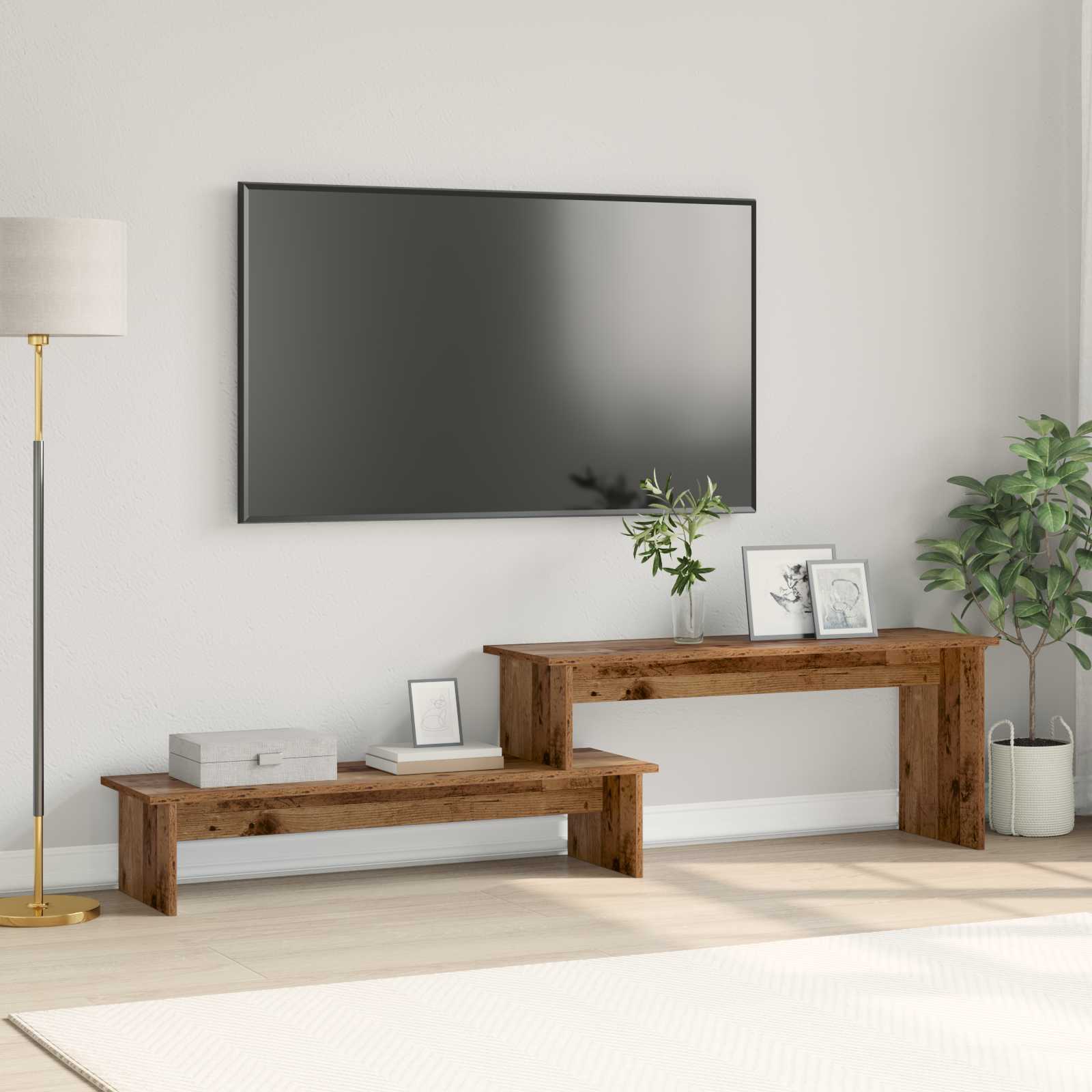 Sestava Tv Skříněk 180,5 X 30 X 43 Cm Staré Dřevo