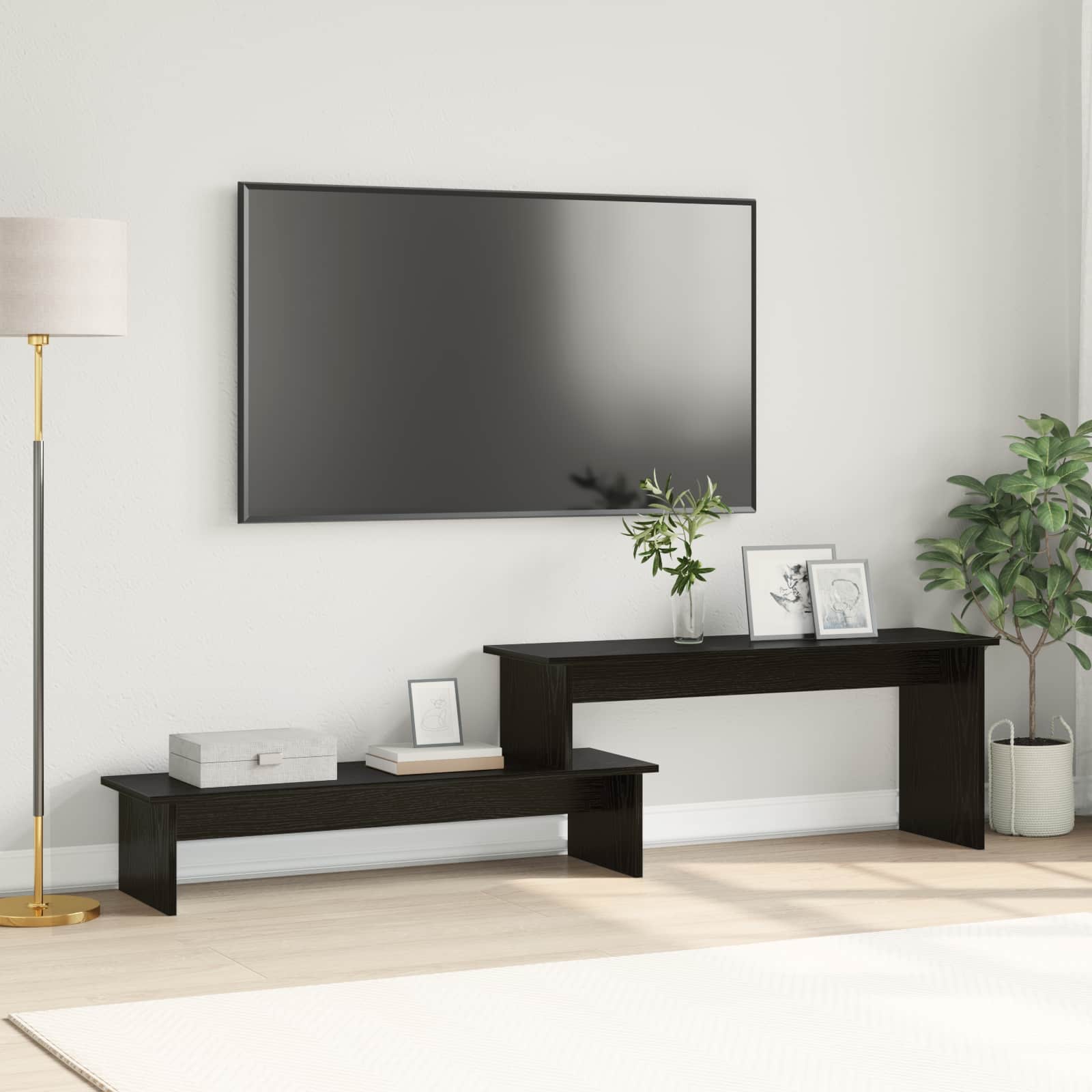 Sestava Tv Skříněk 180,5 X 30 X 43 Cm Černý Dub