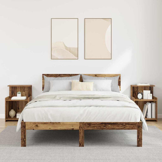 Noční Skříňka 2 Ks Staré Dřevo 40 X 35 X 60 Cm Kompozitní Dřevo
