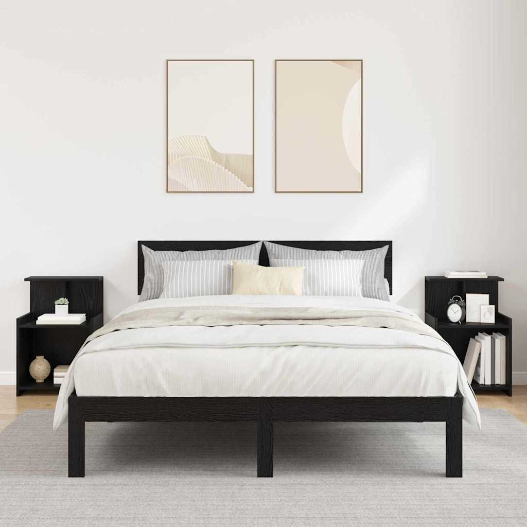 Noční Skříňka 2 Ks Černý Dub 40 X 35 X 60 Cm Kompozitní Dřevo