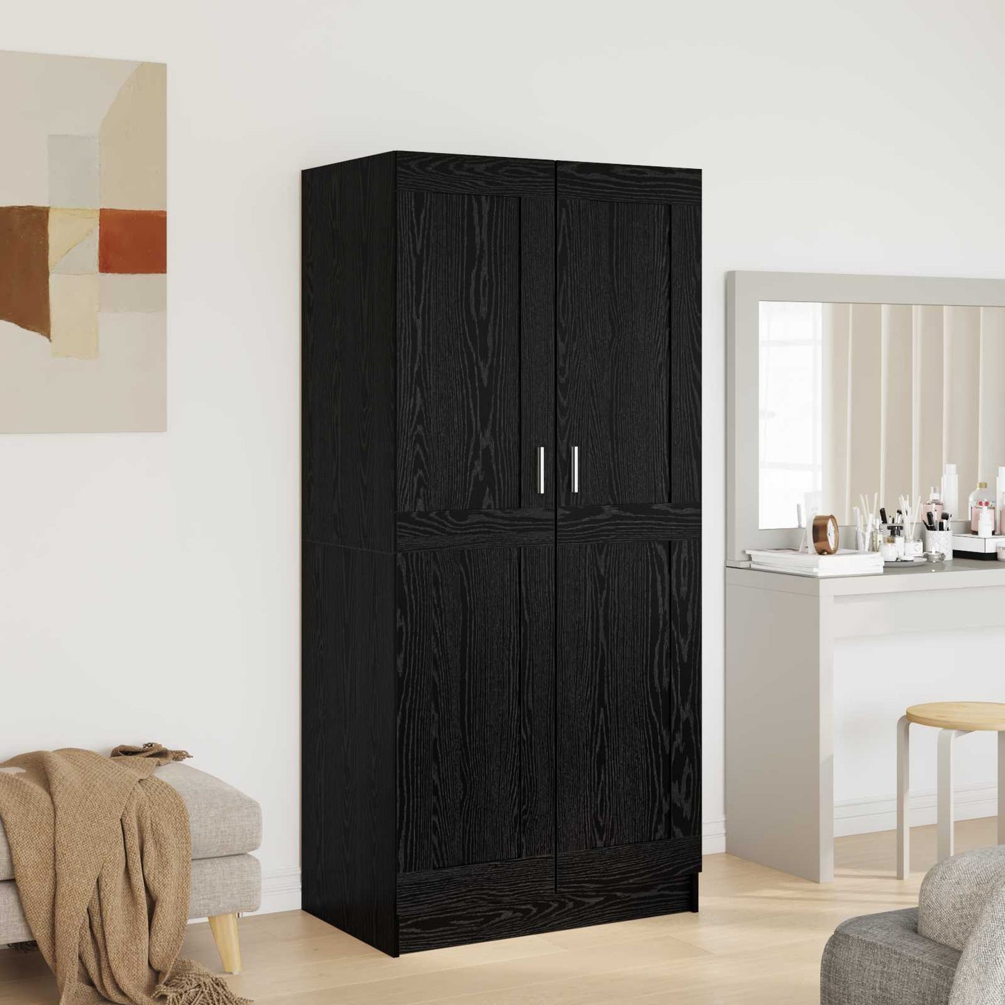 Šatní Skříň Černý Dub 82,5 X 51,5 X 180 Cm Kompozitní Dřevo