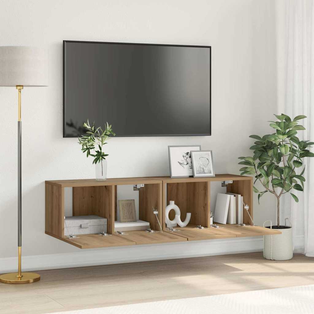 Sestava Tv Skříněk 2 Pcs Hnědá Kompozitní Dřevo