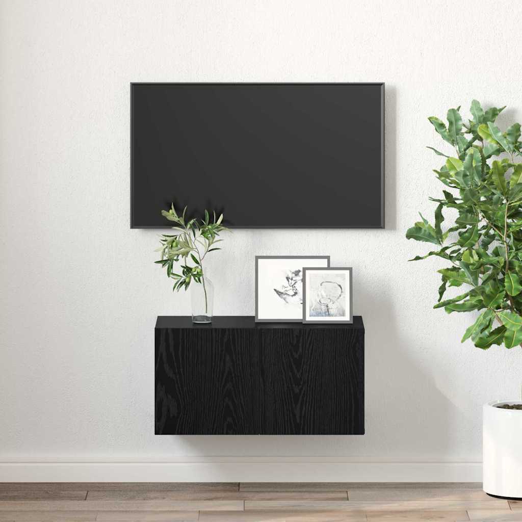 Sestava Tv Skříněk 60 X 30 X 30 Cm Černá Kompozitní Dřevo