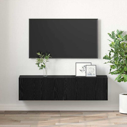 Sestava Tv Skříněk 2 Pcs Černá Kompozitní Dřevo