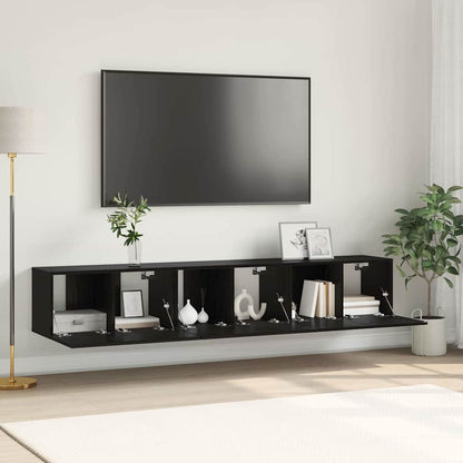 Sestava Tv Skříněk 3 Pcs Černá Kompozitní Dřevo