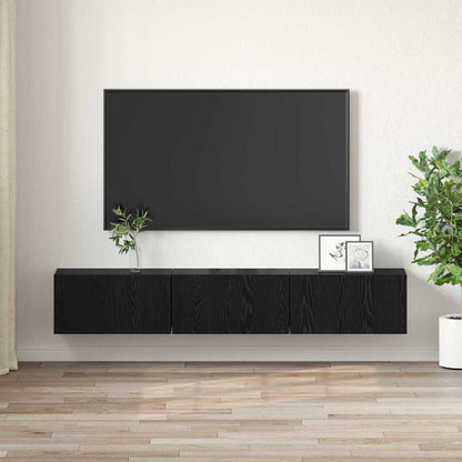 Sestava Tv Skříněk 3 Pcs Černá Kompozitní Dřevo