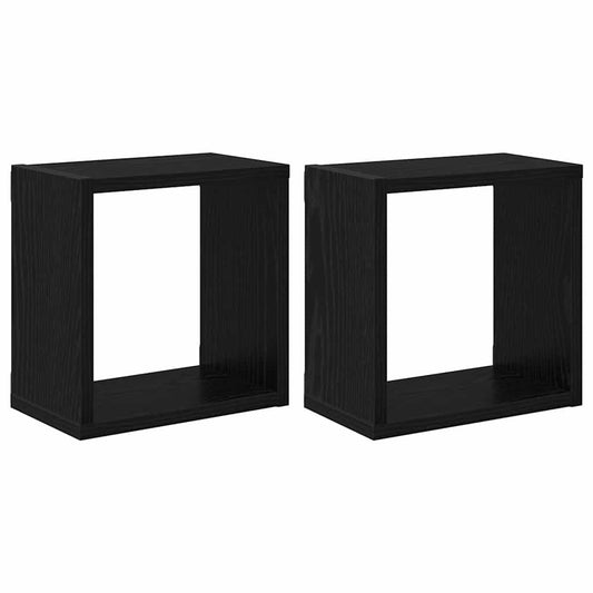 Nástěnné Poličky Nástěnná Montáž 2 Pcs Černý Dub