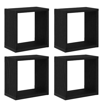 Nástěnné Poličky Nástěnná Montáž 4 Pcs Černý Dub