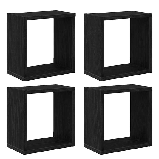 Nástěnné Poličky Nástěnná Montáž 4 Pcs Černý Dub