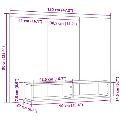 Sestava Tv Skříněk 120 X 23,5 X 90 Cm Staré Dřevo