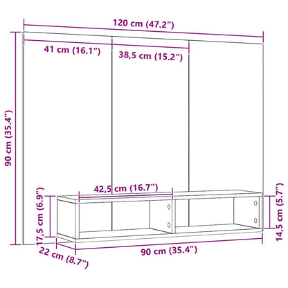 Sestava Tv Skříněk 120 X 23,5 X 90 Cm Černý Dub