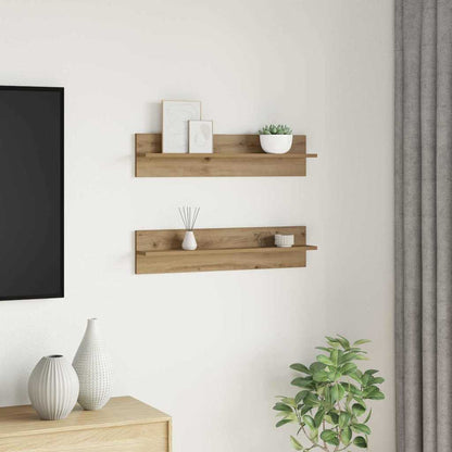 Nástěnná Polička Nástěnná Montáž 2 Pcs Artisanový Dub
