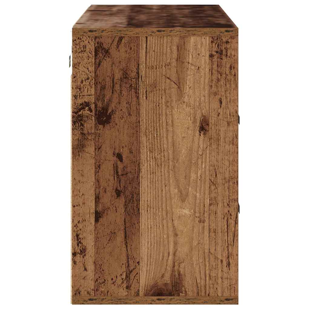 Skříň Na Obuv 103 X 30 X 51 Cm Kompozitní Dřevo Staré Dřevo