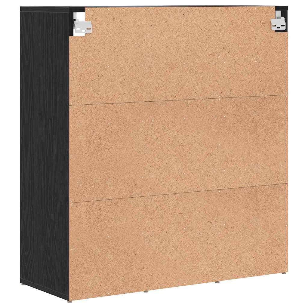 Skříň Na Obuv 77,5 X 30 X 83,5 Cm Kompozitní Dřevo Černý Dub