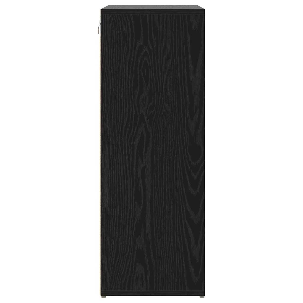 Skříň Na Obuv 77,5 X 30 X 83,5 Cm Kompozitní Dřevo Černý Dub
