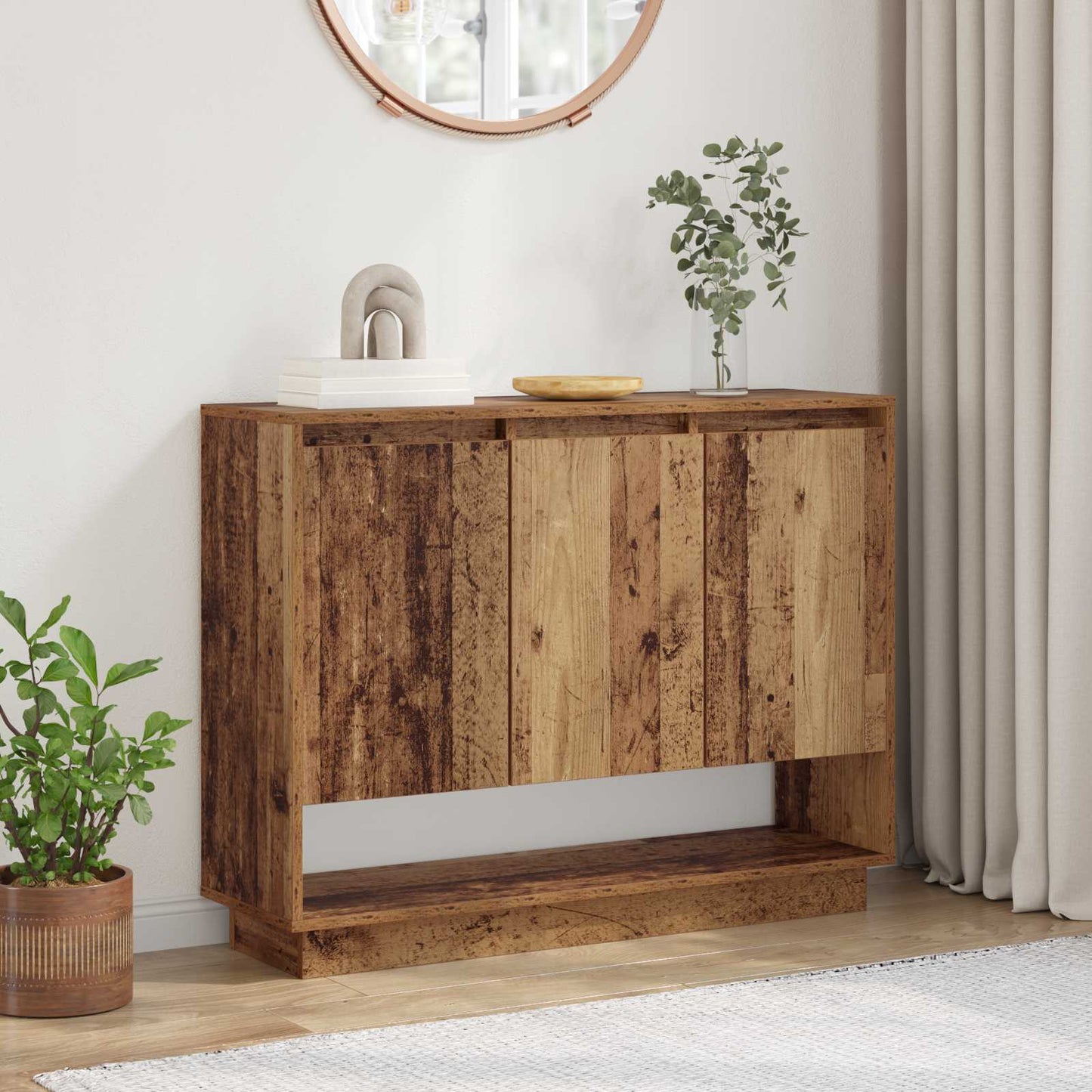 Servírovací Skříň Staré Dřevo 97 X 29 X 75 Cm Kompozitní Dřevo