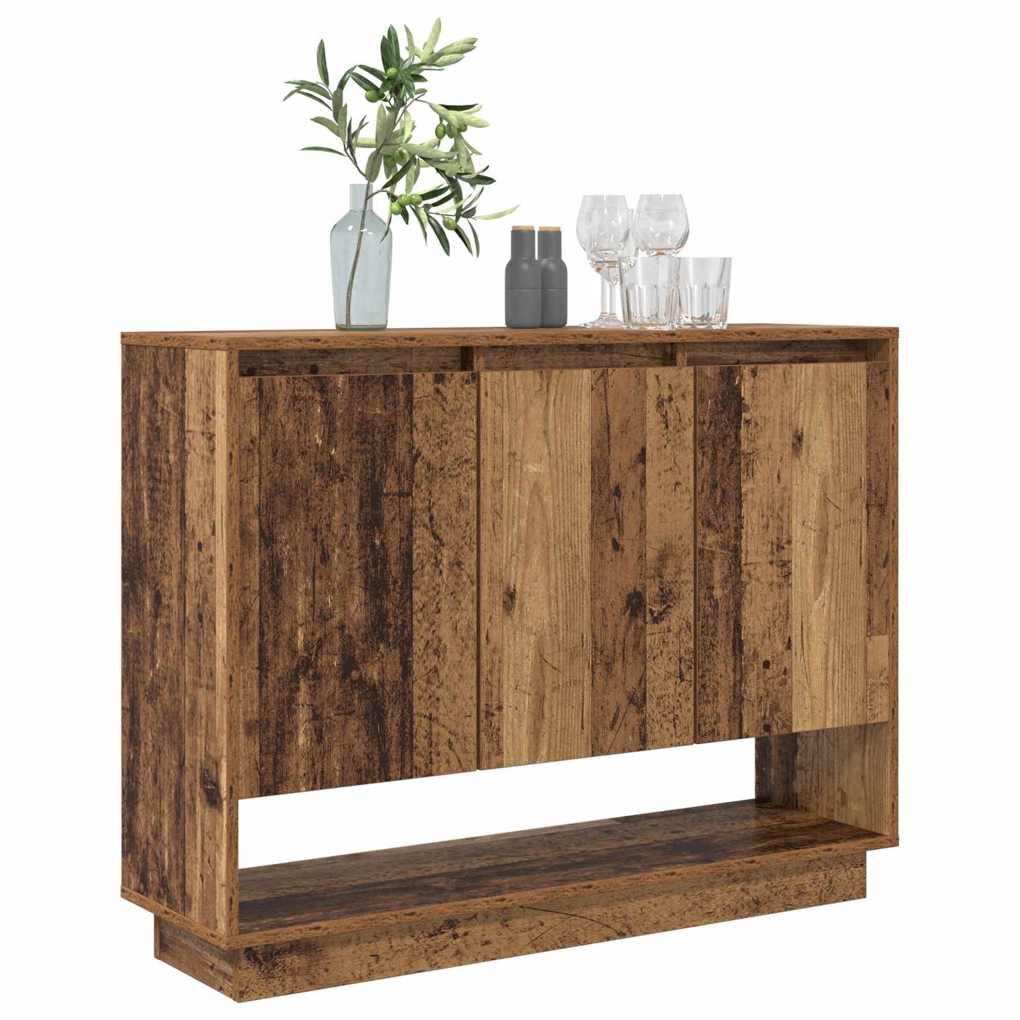 Servírovací Skříň Staré Dřevo 97 X 29 X 75 Cm Kompozitní Dřevo