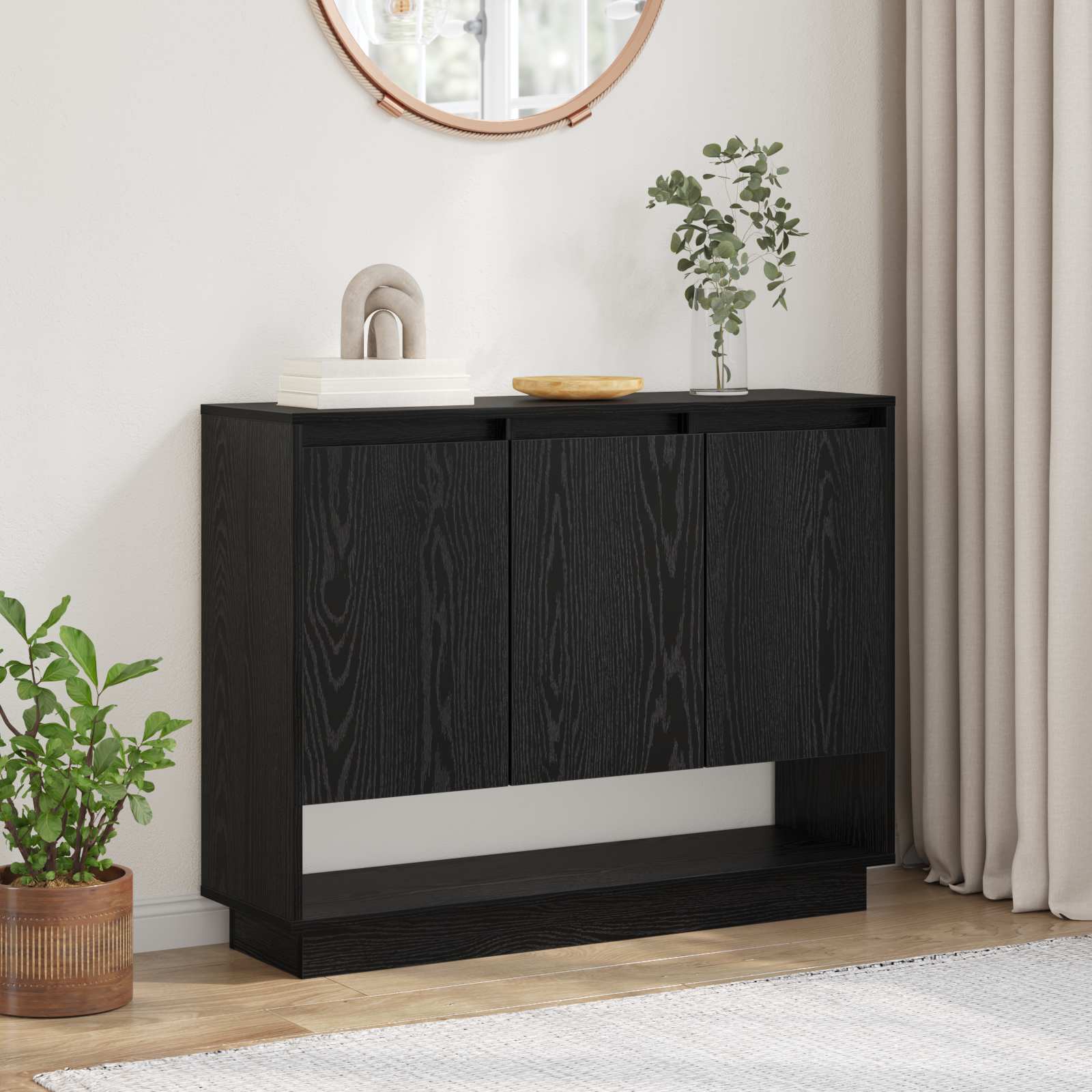Servírovací Skříň Černý Dub 97 X 29 X 75 Cm Kompozitní Dřevo