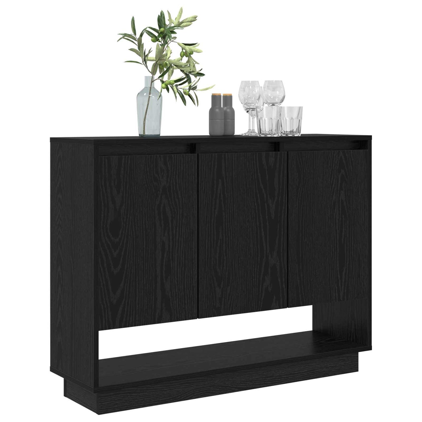 Servírovací Skříň Černý Dub 97 X 29 X 75 Cm Kompozitní Dřevo