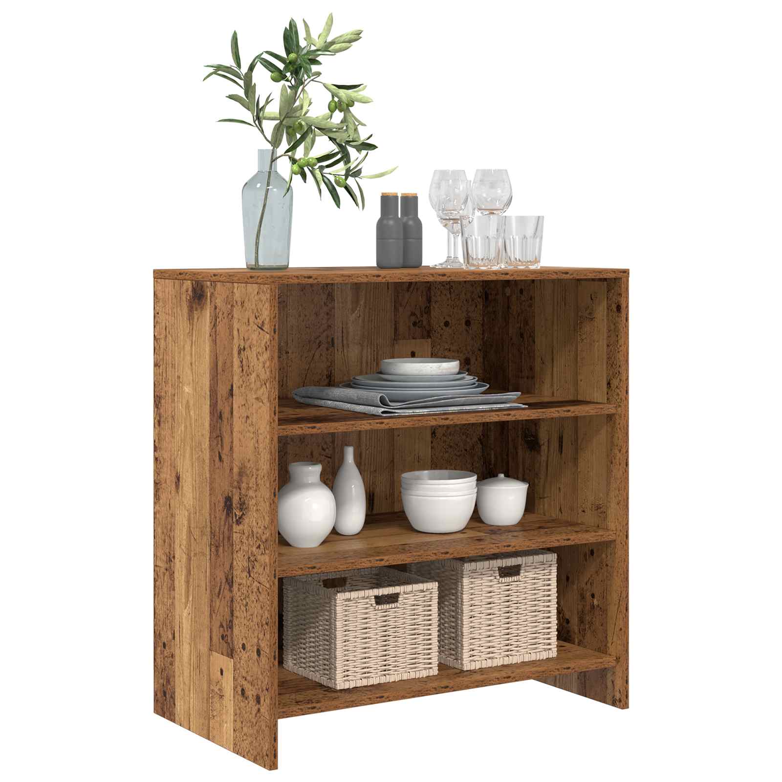 Servírovací Skříň Hnědá 70 X 41 X 75 Cm Kompozitní Dřevo