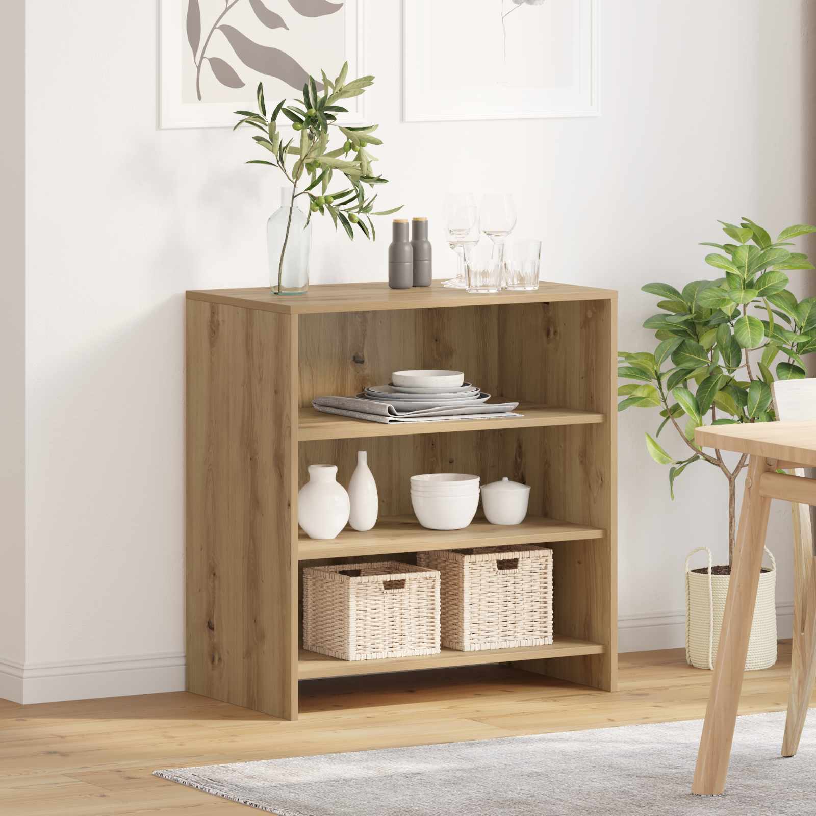 Servírovací Skříň Hnědá 70 X 41 X 75 Cm Kompozitní Dřevo