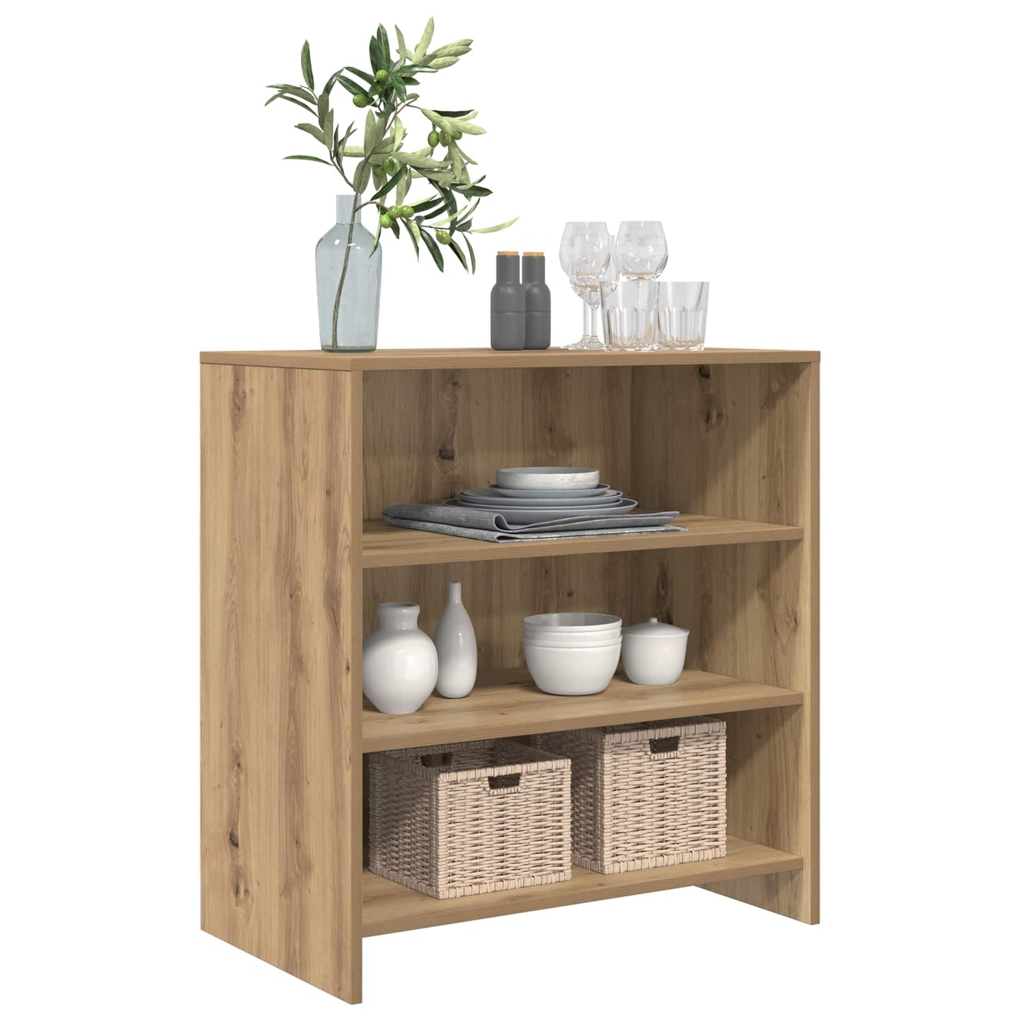 Servírovací Skříň Hnědá 70 X 41 X 75 Cm Kompozitní Dřevo
