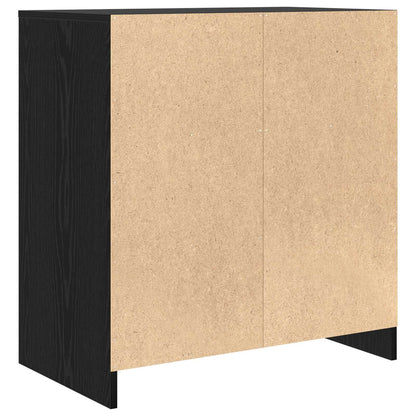 Servírovací Skříň Černá 70 X 41 X 75 Cm Kompozitní Dřevo