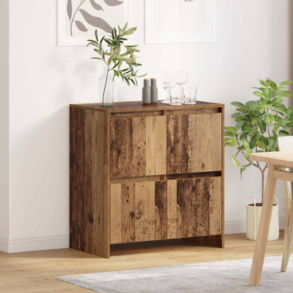 Servírovací Skříň Staré Dřevo 70 X 41 X 75 Cm Kompozitní Dřevo