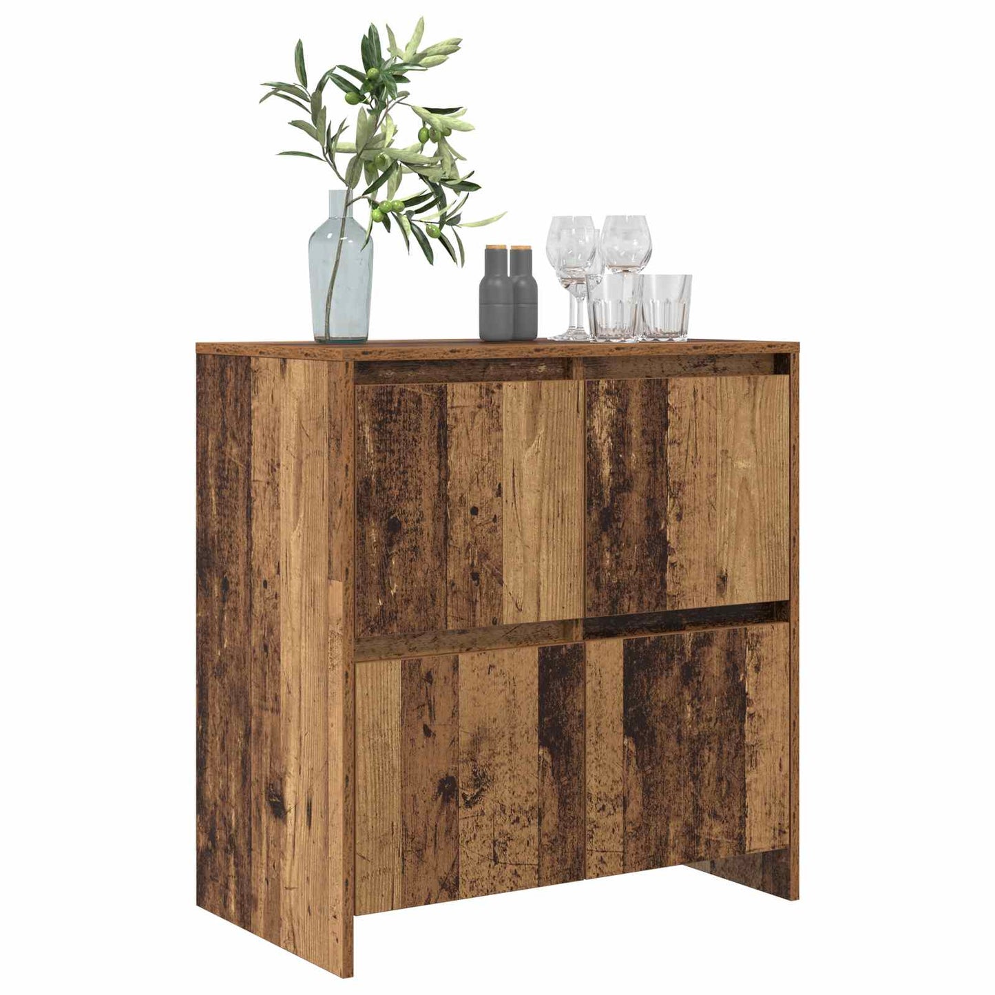 Servírovací Skříň Staré Dřevo 70 X 41 X 75 Cm Kompozitní Dřevo