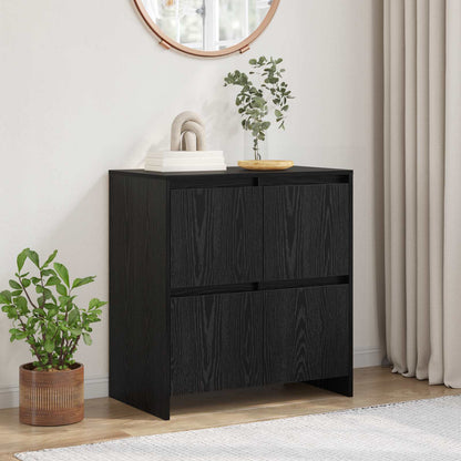 Servírovací Skříň Černý Dub 70 X 41 X 75 Cm Kompozitní Dřevo