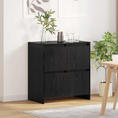 Servírovací Skříň Černý Dub 70 X 41 X 75 Cm Kompozitní Dřevo