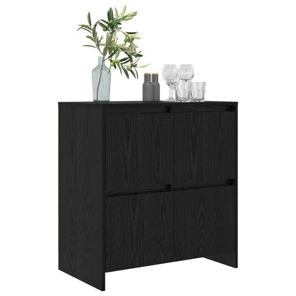 Servírovací Skříň Černý Dub 70 X 41 X 75 Cm Kompozitní Dřevo