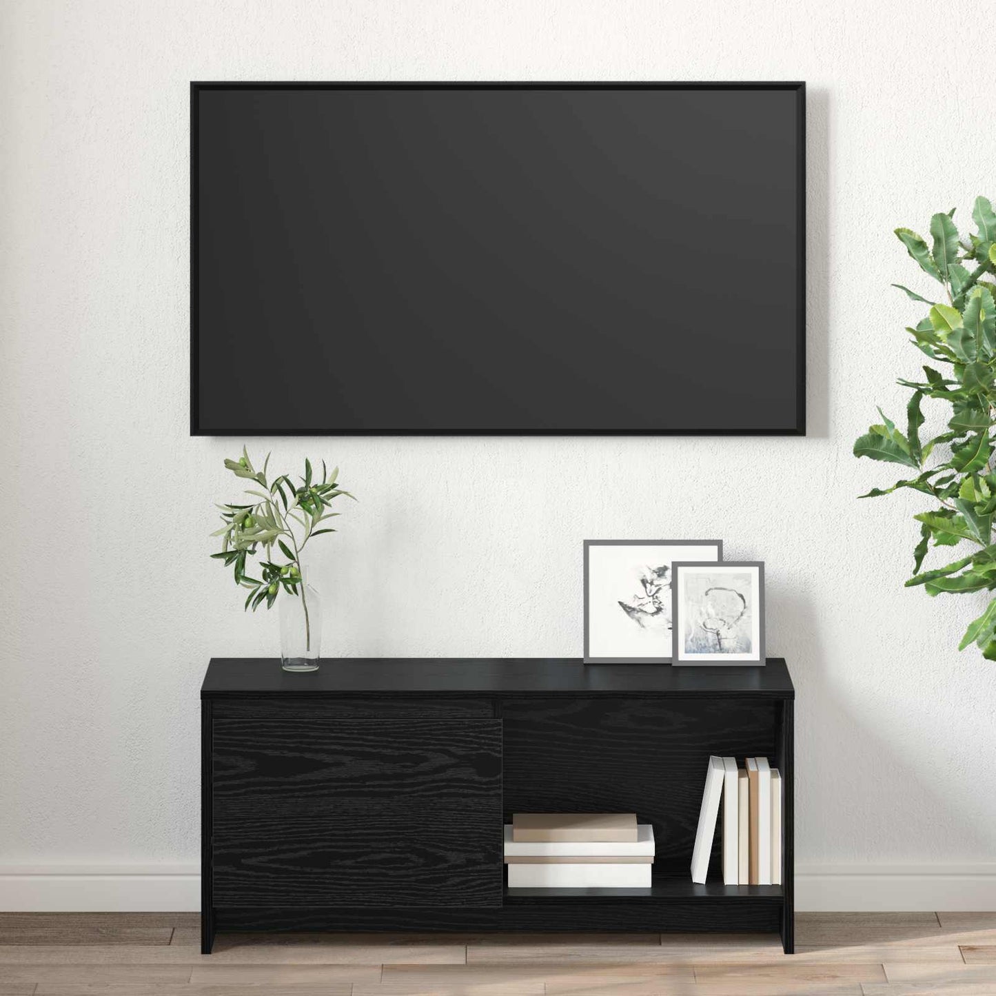 Sestava Tv Skříněk 90 X 35 X 40 Cm Černý Dub Kompozitní Dřevo