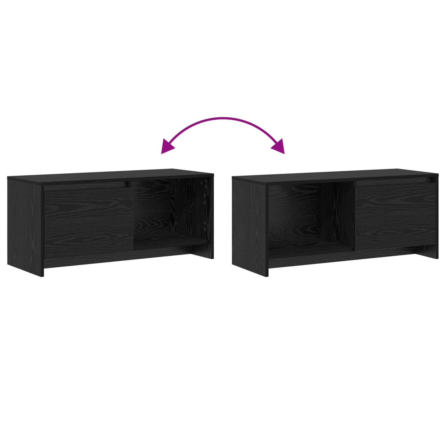 Sestava Tv Skříněk 90 X 35 X 40 Cm Černý Dub Kompozitní Dřevo