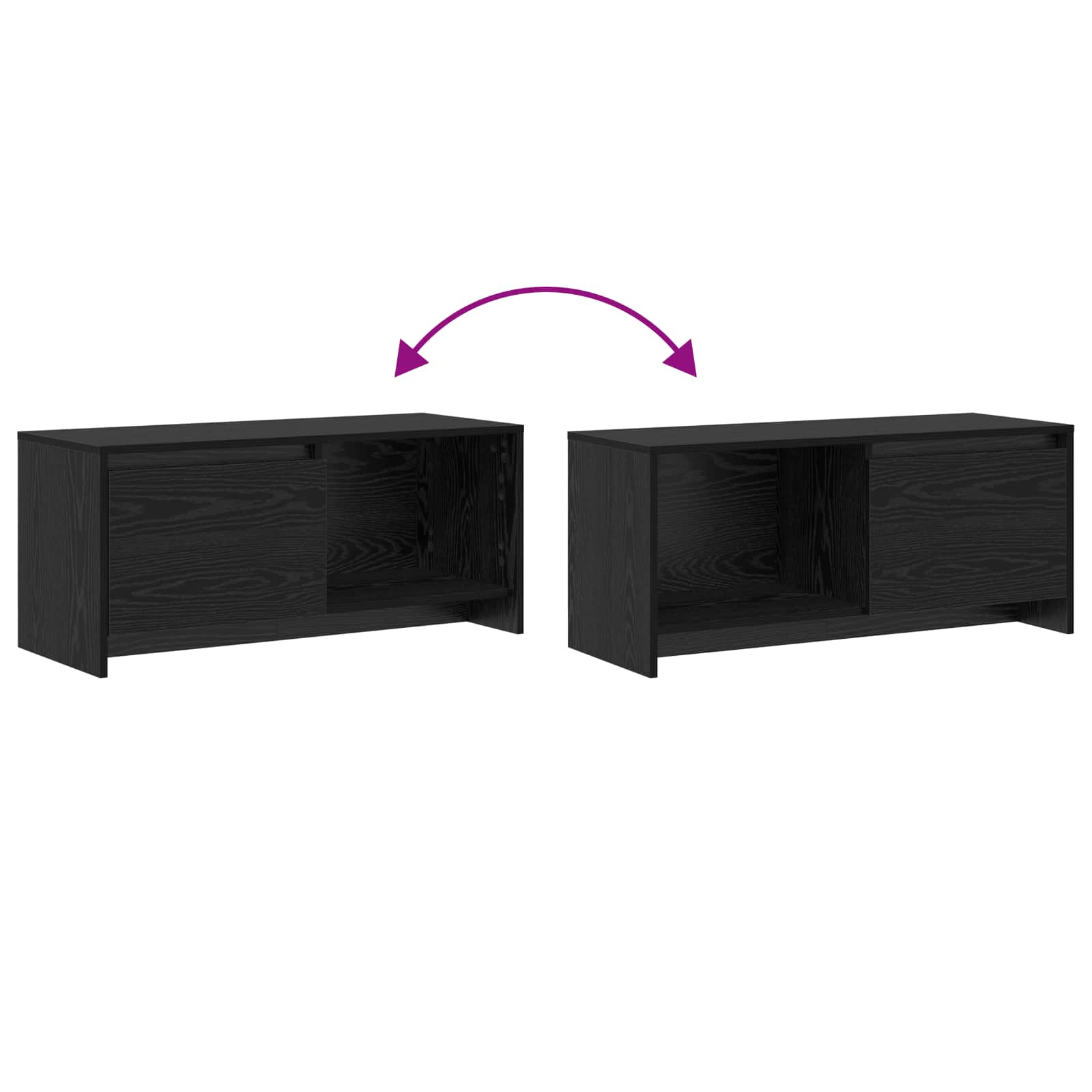 Sestava Tv Skříněk 90 X 35 X 40 Cm Černý Dub Kompozitní Dřevo