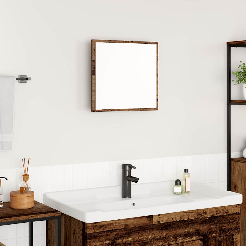 Led Koupelnové Zrcadlo Staré Dřevo 40 X 37 X 8.5 Cm