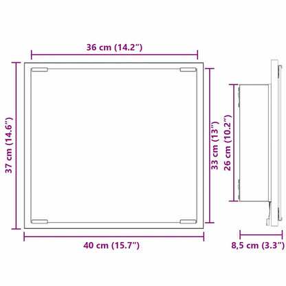 Led Koupelnové Zrcadlo Staré Dřevo 40 X 37 X 8.5 Cm