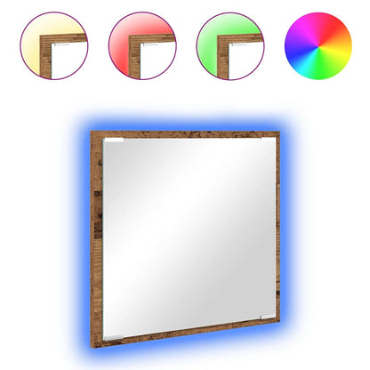 Led Koupelnové Zrcadlo Staré Dřevo 40 X 37 X 8.5 Cm