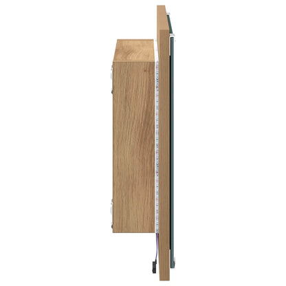 Led Koupelnové Zrcadlo Artisanový Dub 40 X 37 X 8.5 Cm