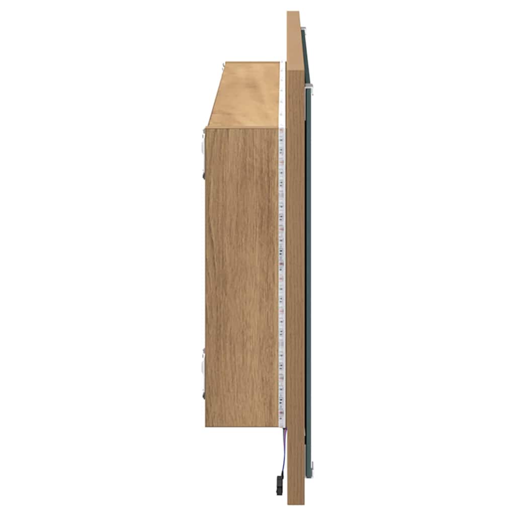 Zrcadlo Artisanový Dub 90 X 8,5 X 37 Cm Kompozitní Dřevo