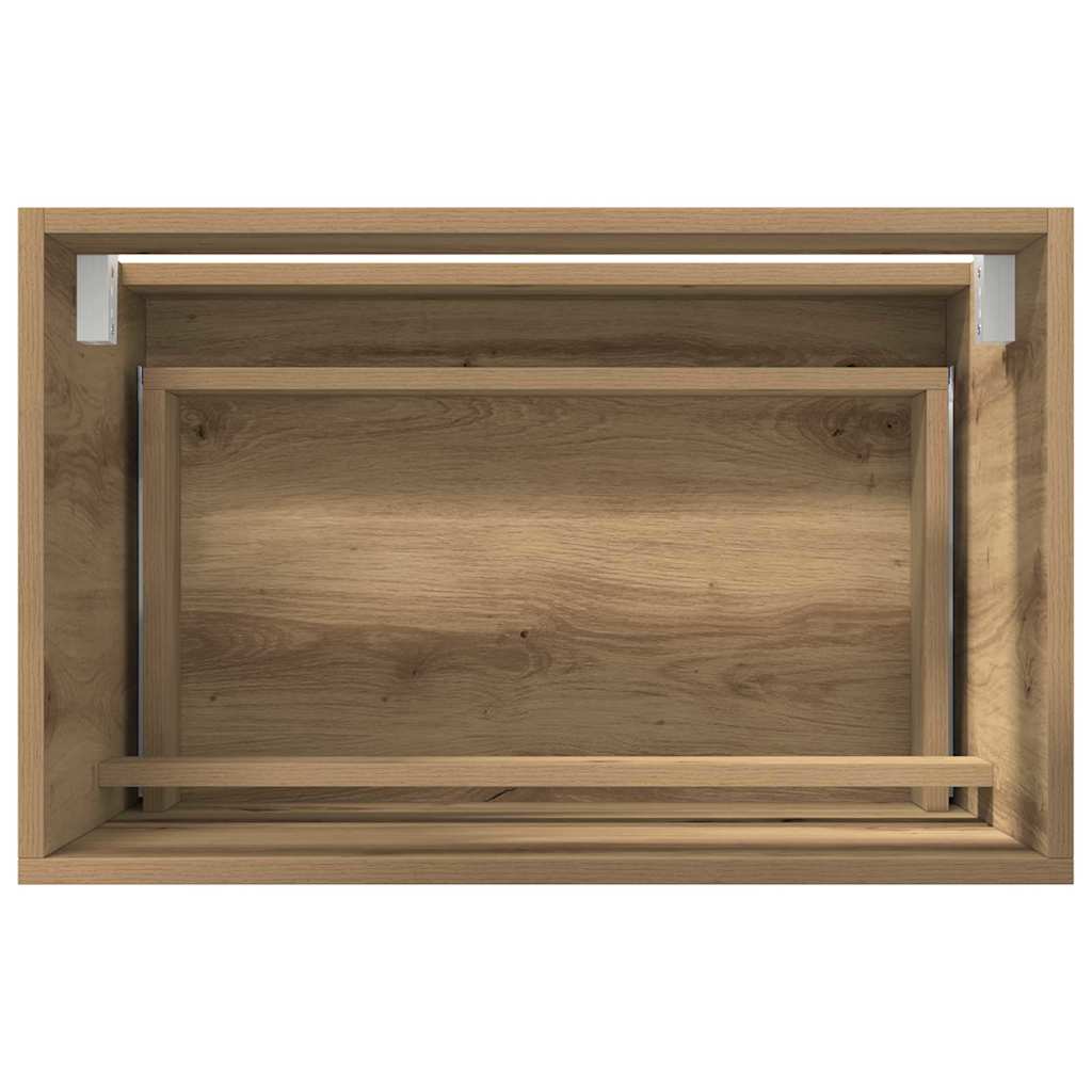 Sada Koupelnového Nábytku 2 Ks Artisanový Dub 57 X 37 X 45 Cm