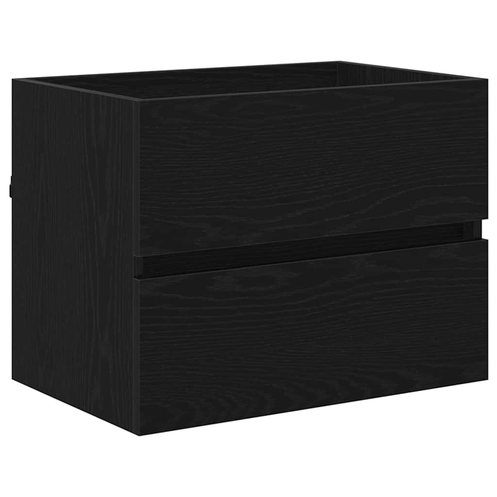 Sada Koupelnového Nábytku 2 Pcs Černý Dub Skládané Dřevo A Kov