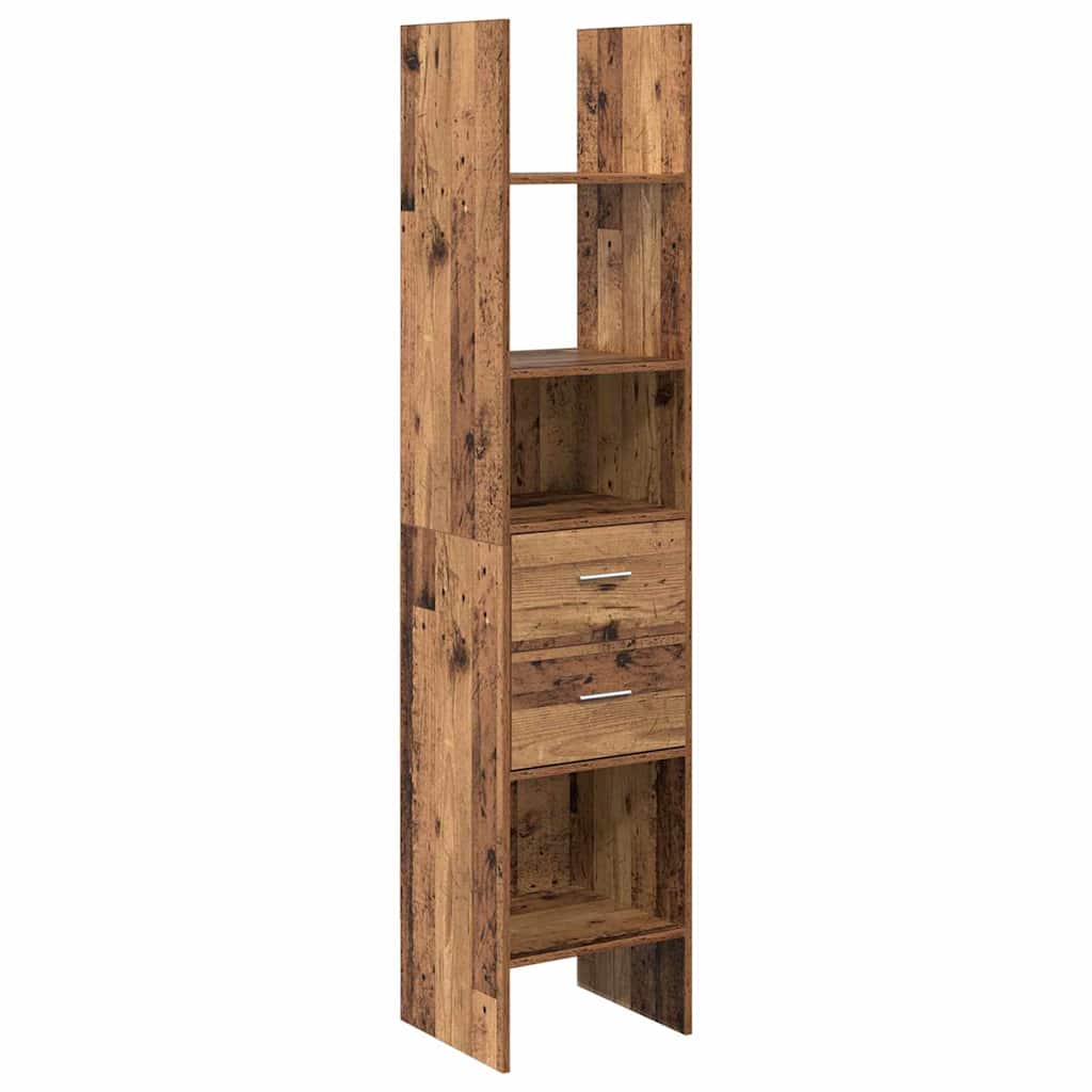 Knihovna 2 Úrovní 40 X 35 X 180 Cm Kompozitní Dřevo Staré Dřevo