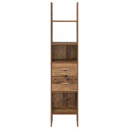 Knihovna 2 Úrovní 40 X 35 X 180 Cm Kompozitní Dřevo Staré Dřevo