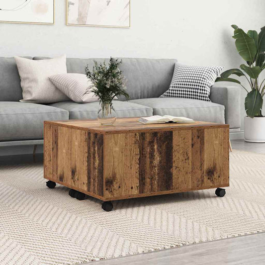 Konferenční Stolek Staré Dřevo 75 X 75 X 38 Cm Kompozitní Dřevo