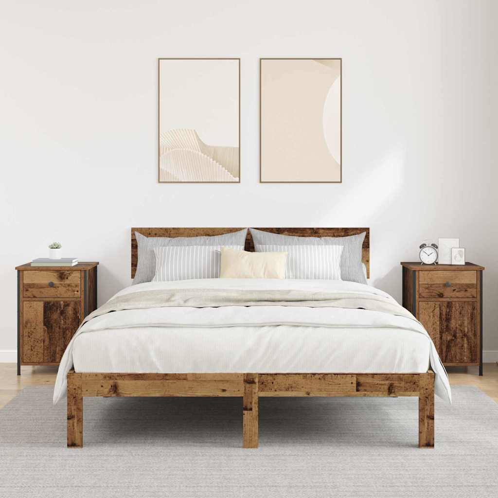 Noční Skříňka 2 Ks Staré Dřevo 40 X 42 X 60 Cm Kompozitní Dřevo