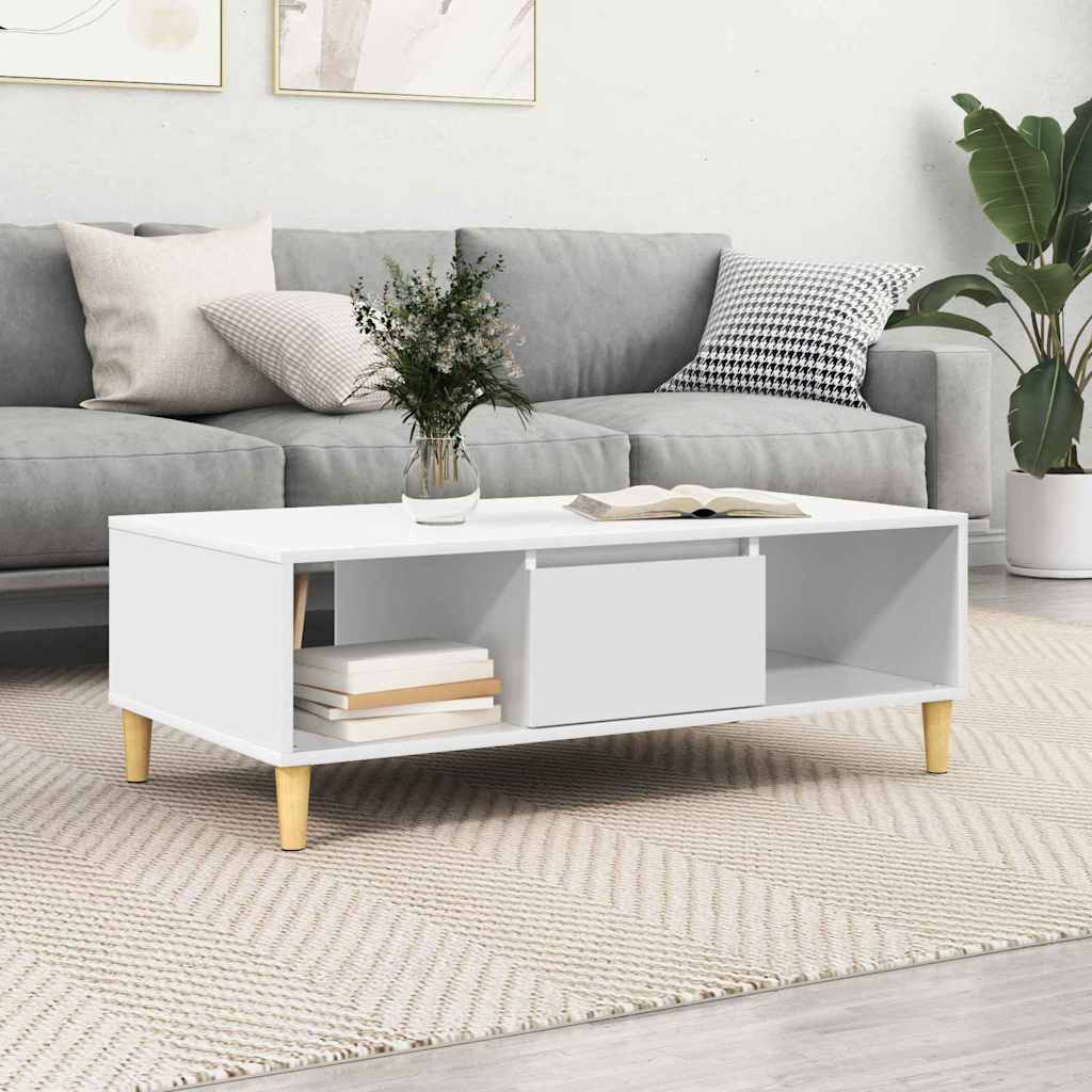 Konferenční Stolek Bílá 102 X 55 X 35 Cm Kompozitní Dřevo