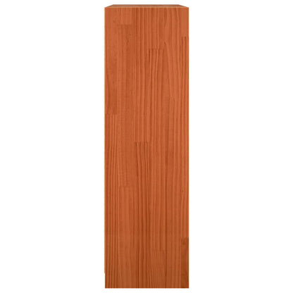 Knihovna Voskově Hnědá 104 X 33 X 110 Cm Masivní Borové Dřevo