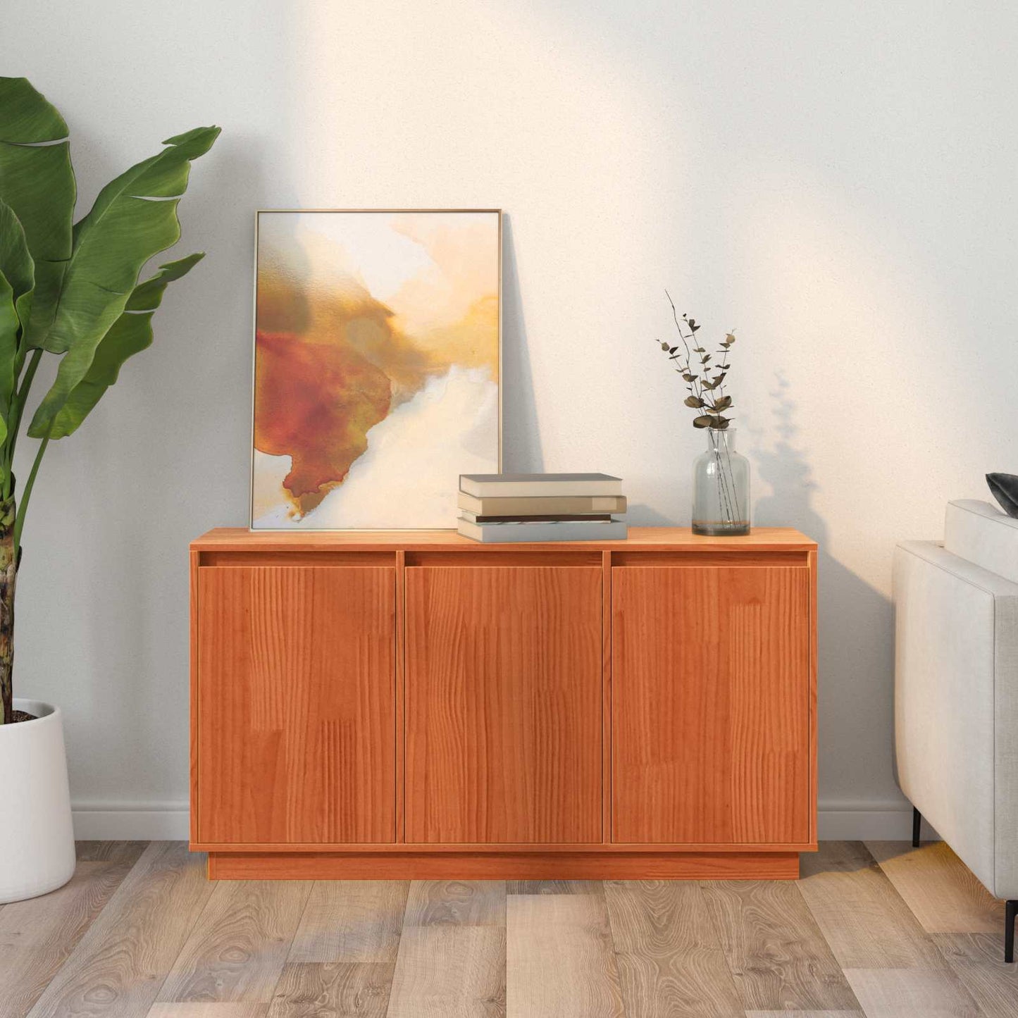 Servírovací Skříň Hnědý Dub 111 X 34 X 60 Cm